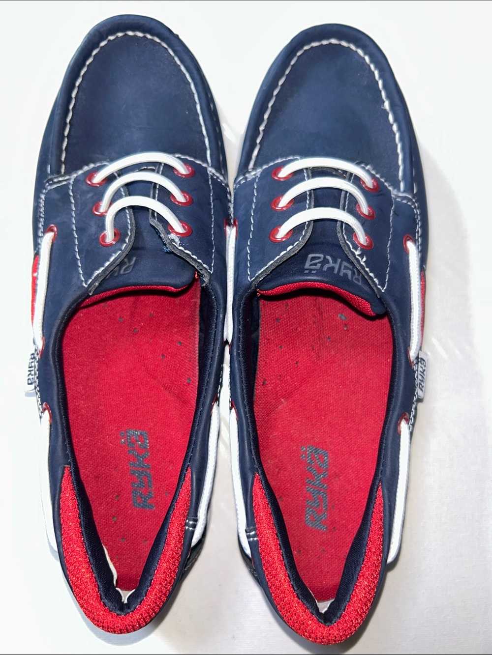 NWOB Ryka Navy and Red Lace-Up Women's Sneakers